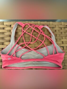 lululemon athletica Neon Pink Strappy Sports Bra